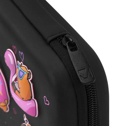 Пенал BRAUBERG KIDS большой удобный с откидной планкой, EVA, 22х15х4 см, "Chilling capybaras", 274607 - фото 5