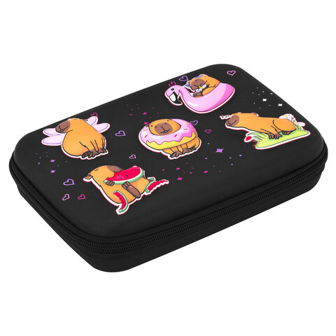 Пенал BRAUBERG KIDS большой удобный с откидной планкой, EVA, 22х15х4 см, "Chilling capybaras", 274607 - фото 6