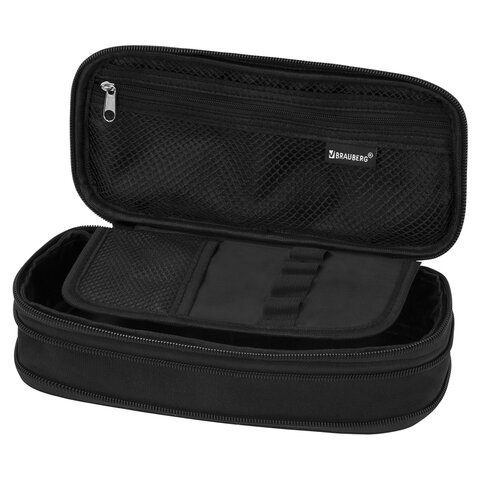 Пенал-трансформер BRAUBERG, полиэстер, 22х10х3 см, "Black", 274609 - фото 9