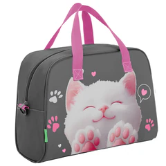 Сумка для занятий BRAUBERG KIDS с ручками, с плечевым ремнем, подкладка, 35&times;25&times;15 см, &laquo;Кот-мурлыка&raquo;, 274629