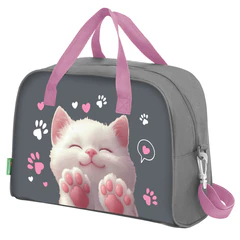 Сумка для занятий BRAUBERG KIDS с ручками, с плечевым ремнем, подкладка, 35&times;25&times;15 см, &laquo;Кот-мурлыка&raquo;, 274629