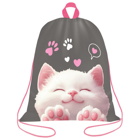 Мешок для обуви BRAUBERG KIDS, с петлей, 42х34 см, "Purr cat", 274640