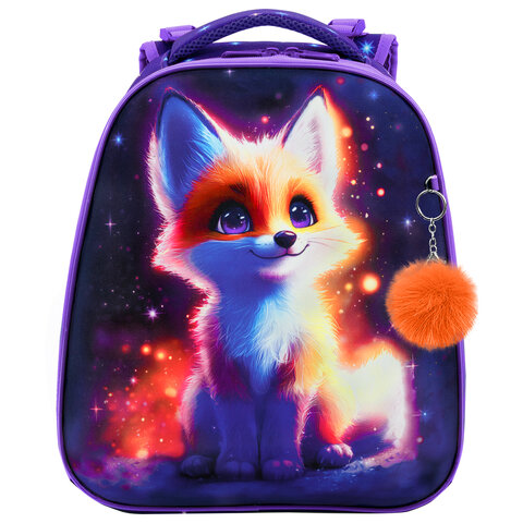 Ранец BRAUBERG UP, 2 отделения, с брелоком, "Bright fox", 36х28х15 см, 274665 - фото 2