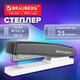 Степлер №24/6, 26/6 BRAUBERG "STYLE PRO", до 25 листов, полнозагрузочный, черный, 274681