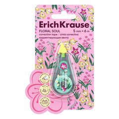 Корректирующая лента ERICH KRAUSE "Floral Soul", 5 мм х 6 м, корпус ассорти, блистер, европодвес, 62738
