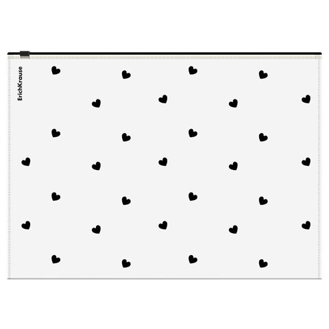 Папка-конверт на молнии ERICH KRAUSE "Clear Beauty", A4, прозрачная, 65231