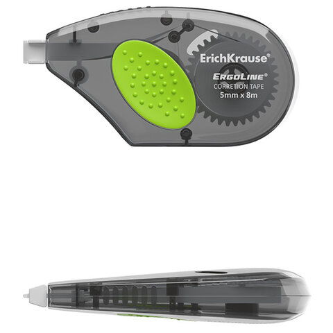 Корректирующая лента ERICH KRAUSE "ErgoLine", с резиновой вставкой, 5 мм х 8 м, серый, 5360, 53604