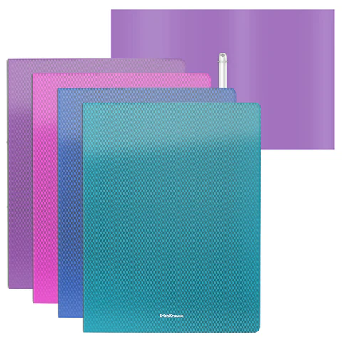 Папка на 2 кольцах ERICH KRAUSE Diamond Vivid, 24мм, до 150 листов, ассорти, 0,5мм, 4, 47133