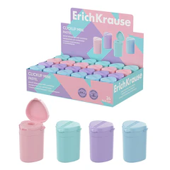 Точилка ERICH KRAUSE &laquo;ClickUp Mini Pastel&raquo;, с контейнером, пластиковая, корпус ассорти, 60064