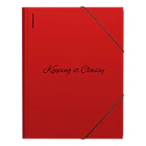 Папка на резинках ERICH KRAUSE "Classic Phrases", до 300 листов, красная, 400 мкм, 65226
