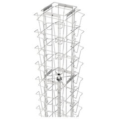 Стойка напольная для рекламных материалов (188&times;54&times;54 см), на 32 лотка, сетчатая, вращающаяся, белая, А-29-ТМ