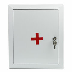 Шкафчик-аптечка металлический &laquo;Призма&raquo;, навесной, 2 полки, ключевой замок, 330&times;280&times;140 мм