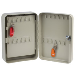 Шкафчик (Ключница) на 48 ключей BRAUBERG, 250&times;180&times;80 мм, с замком, + 48 брелоков, серый, 290338