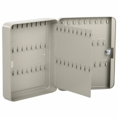 Шкафчик (Ключница) на 90 ключей BRAUBERG, 300&times;240&times;80 мм, с замком, +90 брелоков, серый, 290339