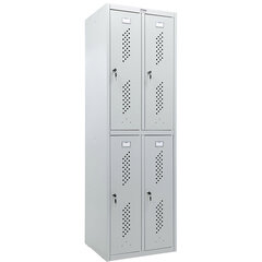 Шкаф металлический для одежды ПРАКТИК &laquo;ML/<wbr/>LS 22-60&raquo;, четырехсекционный, 1830&times;600&times;500 мм, 29 кг, разборный