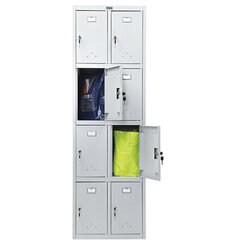 Шкаф металлический для сумок ПРАКТИК &laquo;ML/<wbr/>LS 24-60&raquo; восьмисекционный, 1830&times;600&times;500 мм, 33 кг, разборный