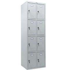 Шкаф металлический для сумок ПРАКТИК &laquo;ML/<wbr/>LS 24-60&raquo; восьмисекционный, 1830&times;600&times;500 мм, 33 кг, разборный