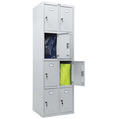 Шкаф металлический для сумок ПРАКТИК &laquo;ML/<wbr/>LS 24-60&raquo; восьмисекционный, 1830&times;600&times;500 мм, 33 кг, разборный