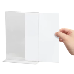 Подставка настольная для рекламных материалов МАЛОГО ФОРМАТА (150&times;210 мм), А5, двусторонняя, вертикальная, BRAUBERG, 290424