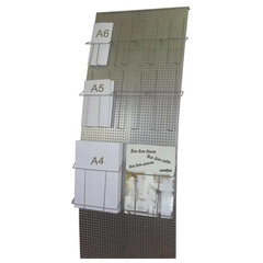 Стойка напольная для рекламных материалов (160&times;45,5&times;36 см), без лотков, хром, ПАРУС-2, (лотки 290443-290445)