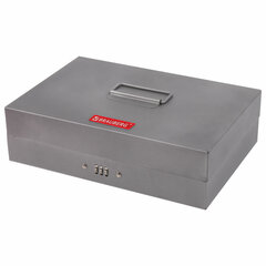 Ящик для денег, ценностей, документов, печатей, 80&times;195&times;290 мм, кодовый замок, темно-серый, BRAUBERG, 290457