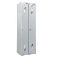 Шкаф металлический для одежды ПРАКТИК &laquo;ML/<wbr/>LS-21&raquo;, двухсекционный, 1830&times;600&times;500 мм, 29 кг, разборный