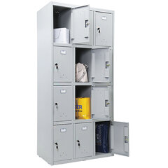 Шкаф металлический для сумок ПРАКТИК &laquo;LS-34&raquo; двенадцатисекционный, 1830&times;850&times;500 мм, 44 кг, разборный