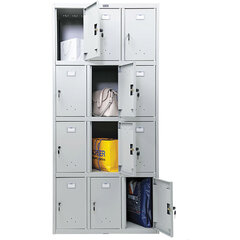 Шкаф металлический для сумок ПРАКТИК &laquo;LS-34&raquo; двенадцатисекционный, 1830&times;850&times;500 мм, 44 кг, разборный