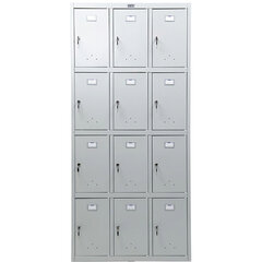 Шкаф металлический для сумок ПРАКТИК &laquo;LS-34&raquo; двенадцатисекционный, 1830&times;850&times;500 мм, 44 кг, разборный