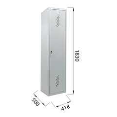 Шкаф металлический для одежды ПРАКТИК &laquo;ML/<wbr/>LS-11-40D&raquo;, 2 отделения, 1830&times;400&times;500 мм, 23 кг, разборный