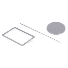 Стойка-инфодержатель напольная (ценникодержатель), 210&times;300 мм, А4, сталь, СЕРАЯ, BRAUBERG, 291035