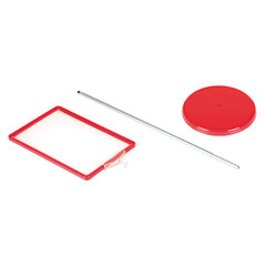 Стойка-инфодержатель напольная (ценникодержатель), 210&times;300 мм, А4, сталь, КРАСНАЯ, BRAUBERG, 291036