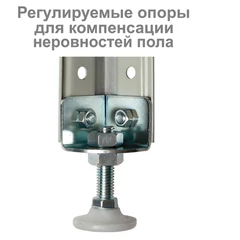 Стеллаж металлический BRABIX &laquo;MS Plus-200/<wbr/>50-5&raquo;, 2000&times;1000&times;500 мм, 5 полок, регулируемые опоры, 291110