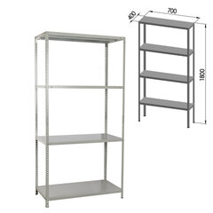 Стеллаж металлический BRABIX &laquo;MS KD-180/<wbr/>40/<wbr/>70-4&raquo;, 1800&times;700&times;400 мм, 4 полки, компактная упаковка, 291113