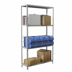 Стеллаж металлический BRABIX &laquo;MS KD-180/<wbr/>40-4&raquo;, 1800&times;1000&times;400 мм, 4 полки, сборная стойка, 291115