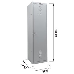 Шкаф металлический для одежды BRABIX &laquo;LK 11-50&raquo;, УСИЛЕННЫЙ, 2 отделения, 1830&times;500&times;500 мм, 22 кг, 291132