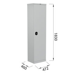 Шкаф металлический офисный BRABIX &laquo;MK 18/<wbr/>47/<wbr/>46-01&raquo;, 1830&times;472&times;460 мм, 30 кг, 4 полки, разборный, 291139