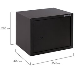 Сейф мебельный BRABIX &laquo;SF-280KL&raquo;, 280&times;350&times;300 мм, ключевой замок, черный, 291148
