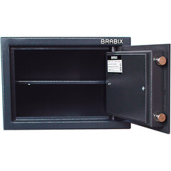 Сейф BRABIX &laquo;КМ-260&raquo;, 260&times;360&times;290 мм, 13 кг, ключевой замок + полка, крепление к стене, 291165