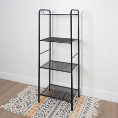 Стеллаж на металлокаркасе &laquo;Валенсия-14&raquo;, 455&times;300&times;1205 мм, 4 полки, черный