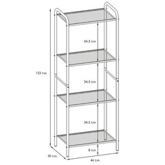 Стеллаж на металлокаркасе &laquo;Валенсия-14&raquo;, 455&times;300&times;1205 мм, 4 полки, черный