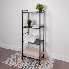 Стеллаж на металлокаркасе &laquo;Валенсия-14&raquo;, 455&times;300&times;1205 мм, 4 полки, черный