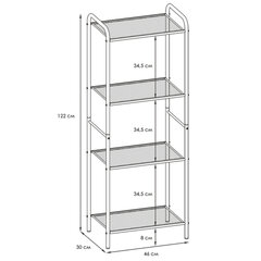 Стеллаж на металлокаркасе &laquo;Валенсия-14&raquo;, 455&times;300&times;1205 мм, 4 полки, белый
