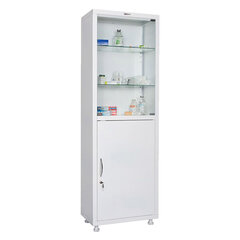 Шкаф медицинский 1-створчатый HILFE "МД 1 1760/SG" 1850х600х400 мм, стекло, белый
