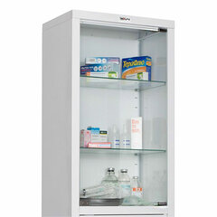 Шкаф медицинский 1-створчатый HILFE "МД 1 1760/SG" 1850х600х400 мм, стекло, белый