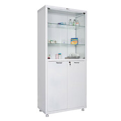 Шкаф медицинский 2-створчатый HILFE "МД 2 1780/SG" 1850х800х400 мм, стекло, белый