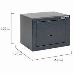 Сейф мебельный DASWERK (ДАСВЕРК) SC-170KL (170&times;230&times;170 мм), ключевой замок, графит, 291337