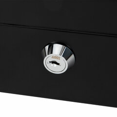 Ящик для денег, ценностей, документов, печатей, 90&times;240&times;300 мм, ключевой замок, черный, BRAUBERG, 291348