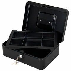 Ящик для денег, ценностей, документов, печатей, 90&times;180&times;250 мм, ключевой замок, черный, BRAUBERG, 291349