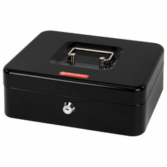 Ящик для денег, ценностей, документов, печатей, 90&times;180&times;250 мм, ключевой замок, черный, BRAUBERG, 291349